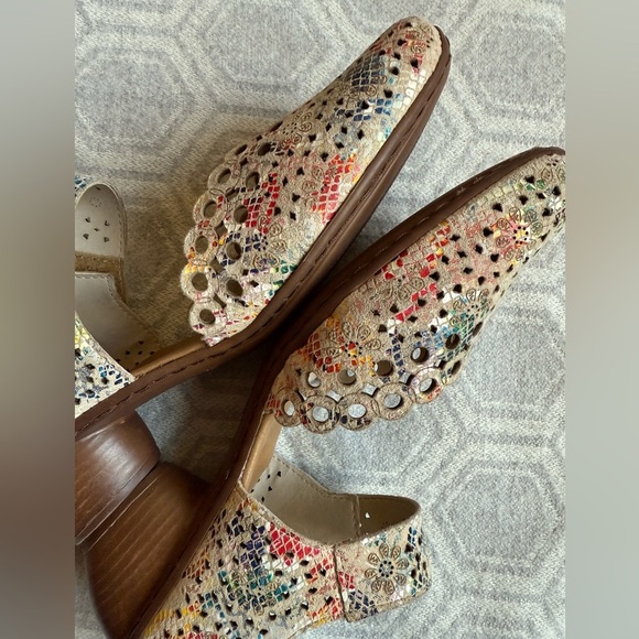 RIEKER Mirjam 53 Mary Jane Leather Pumps Beige Multi Women’s EU 39 / US 8 - Picture 9 of 16